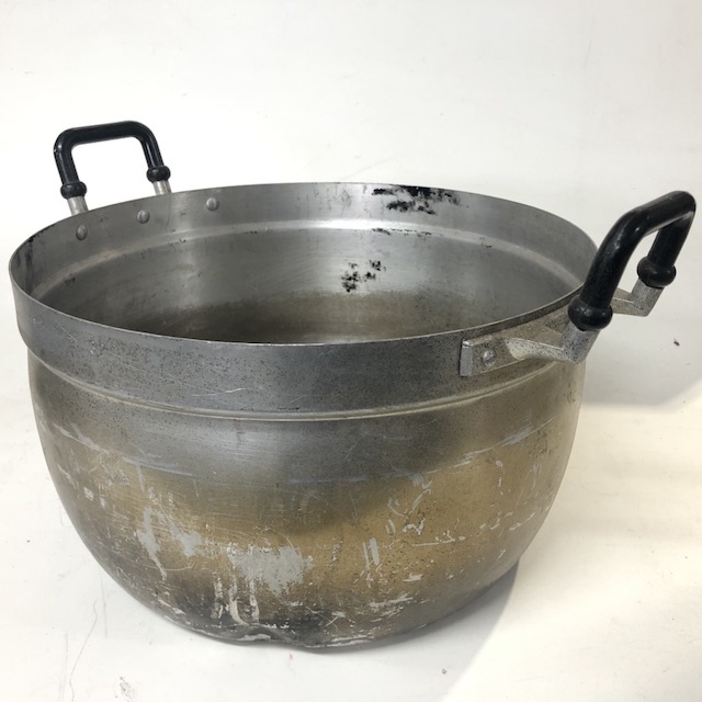 POTS n PANS, Aluminium Stock Pot w Black Handles Large - Aged